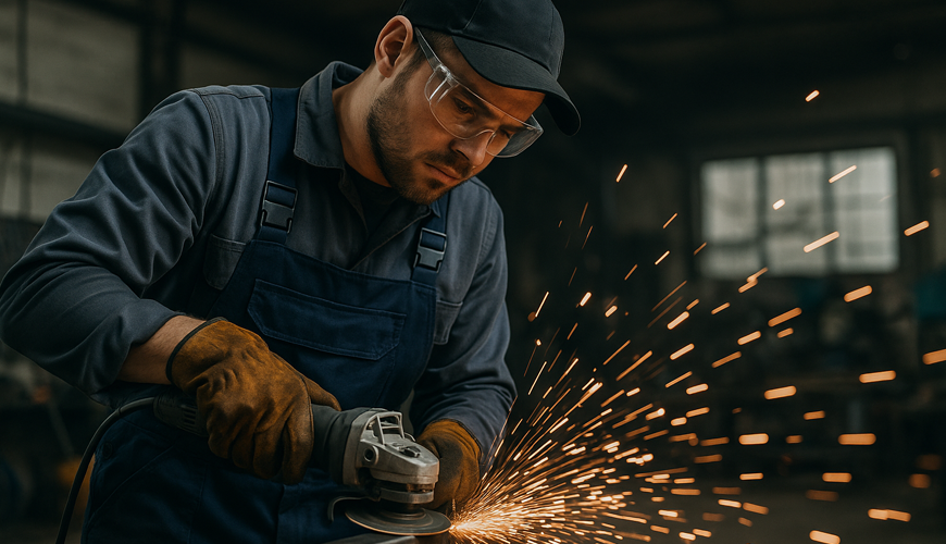 Spiegelhoff GmbH Bocholt - Mitarbeiter an der Flex